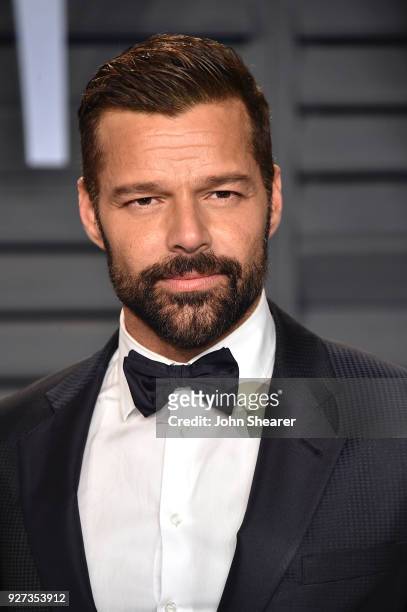 Singer Ricky Martin attends the 2018 Vanity Fair Oscar Party hosted by Radhika Jones at Wallis Annenberg Center for the Performing Arts on March 4,...