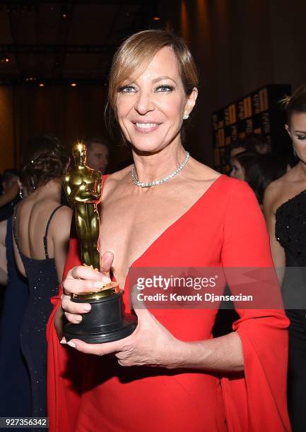 Academy Award Winner for Best Supporting Actress, Allison Janney, attends the 90th Annual Academy Awards Governors Ball at Hollywood & Highland...