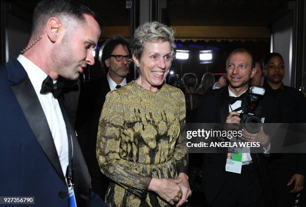 Best Actress laureate Frances McDormand attends the 90th Annual Academy Awards Governors Ball at the Hollywood & Highland Center on March 4 in...