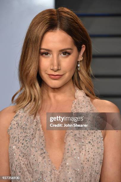 Actress Ashley Tisdale attends the 2018 Vanity Fair Oscar Party hosted by Radhika Jones at Wallis Annenberg Center for the Performing Arts on March...