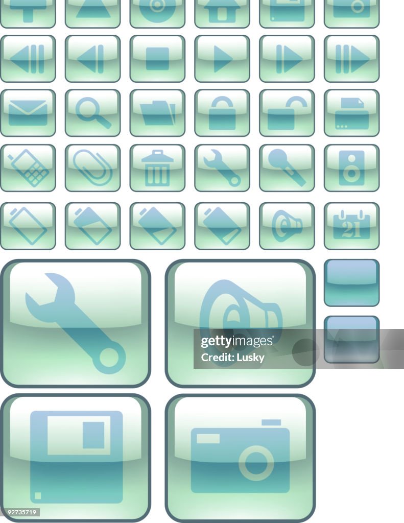 Aqua interface buttons