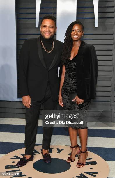 Anthony Anderson and Alvina Stewart attend the 2018 Vanity Fair Oscar Party hosted by Radhika Jones at Wallis Annenberg Center for the Performing...