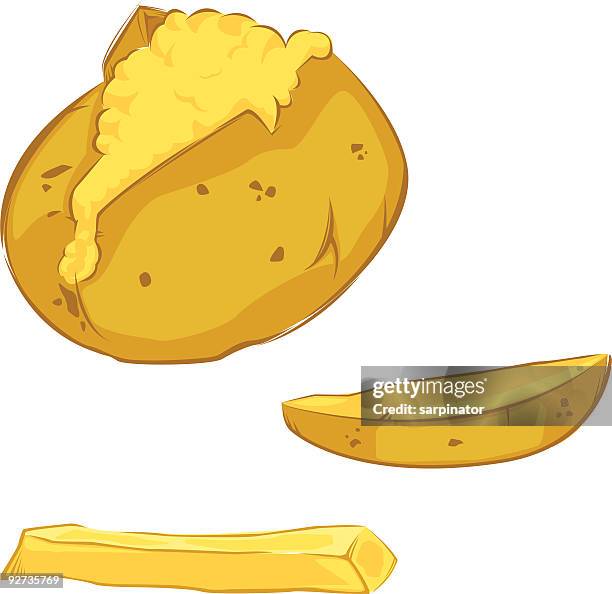 vector potatoes - baked potato stock illustrations