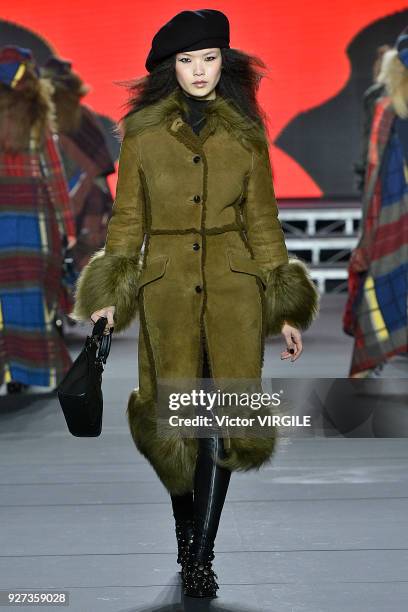 Model walks the runway during the Sonia Rykiel Ready to Wear fashion show as part of the Paris Fashion Week Womenswear Fall/Winter 2018/2019 on March...