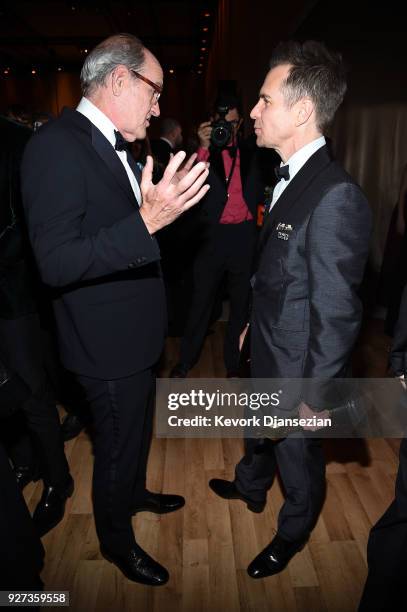 Actors Richard Jenkins and winner of Best Supporting Actor award Sam Rockwell attend the 90th Annual Academy Awards Governors Ball at Hollywood &...