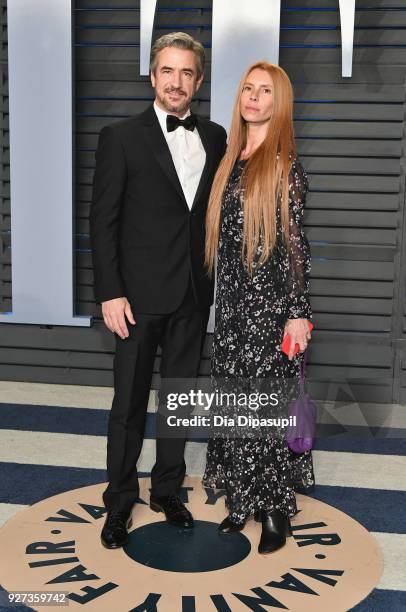 Dermot Mulroney and Tharita Cesaroni attend the 2018 Vanity Fair Oscar Party hosted by Radhika Jones at Wallis Annenberg Center for the Performing...