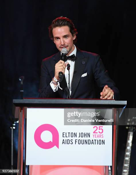 Alexander Gilkes attends Elton John AIDS Foundation 26th Annual Academy Awards Viewing Party at The City of West Hollywood Park on March 4, 2018 in...