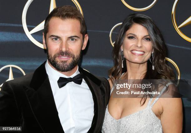 Actors Daniel MacPherson and his Wife Zoe Ventoura attend Mercedez-Benz USA's official Awards viewing party at The Four Seasons Hotel Los Angeles at...