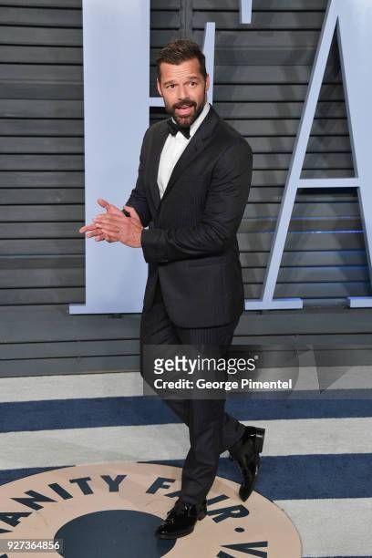 Ricky Martin attends the 2018 Vanity Fair Oscar Party hosted by Radhika Jones at Wallis Annenberg Center for the Performing Arts on March 4, 2018 in...