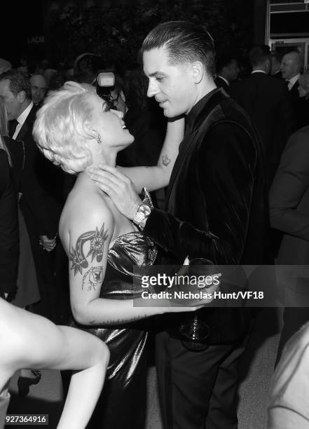 Halsey and G-Easy attend the 2018 Vanity Fair Oscar Party hosted by Radhika Jones at Wallis Annenberg Center for the Performing Arts on March 4, 2018...