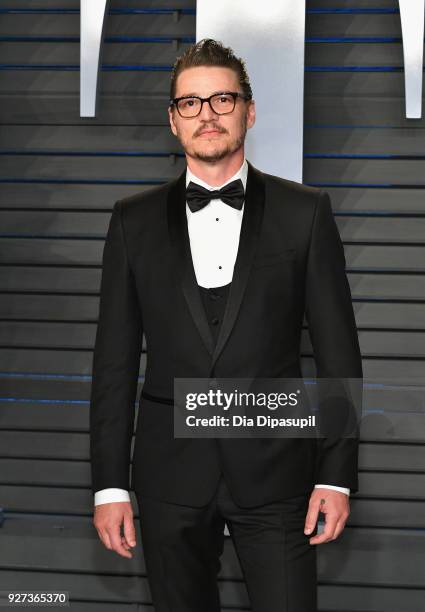 Pedro Pascal attends the 2018 Vanity Fair Oscar Party hosted by Radhika Jones at Wallis Annenberg Center for the Performing Arts on March 4, 2018 in...