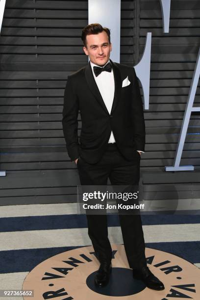 Rupert Friend attends the 2018 Vanity Fair Oscar Party hosted by Radhika Jones at Wallis Annenberg Center for the Performing Arts on March 4, 2018 in...