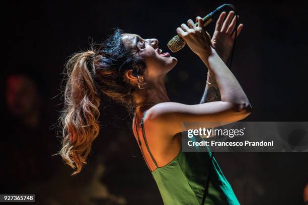 Levante performs on stage at Teadro Dal Verme on March 4, 2018 in Milan, Italy.