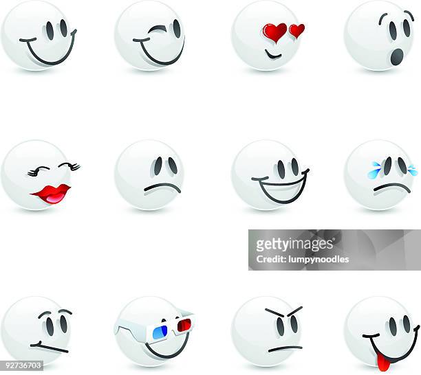weißes glas emoticons - stick out tongue emoji stock-grafiken, -clipart, -cartoons und -symbole
