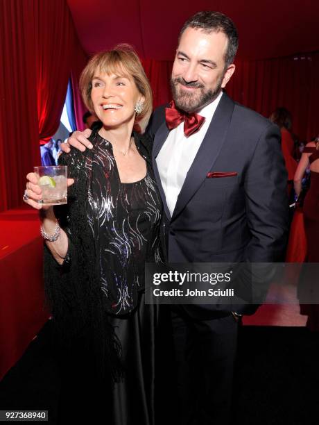 Barbara Gallagher and Michael Maccari attend the 26th annual Elton John AIDS Foundation Academy Awards Viewing Party at The City of West Hollywood...