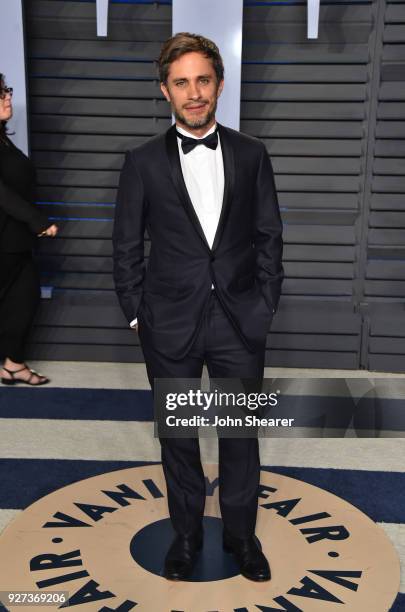 Actor Gael Garcia Bernal attends the 2018 Vanity Fair Oscar Party hosted by Radhika Jones at Wallis Annenberg Center for the Performing Arts on March...