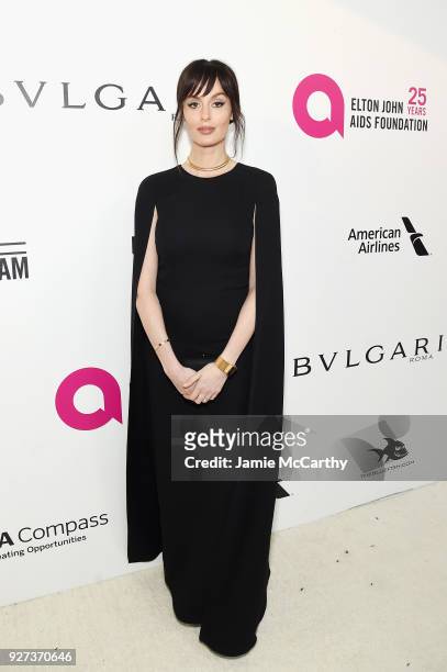 Nicole Trunfio attends the 26th annual Elton John AIDS Foundation Academy Awards Viewing Party sponsored by Bulgari, celebrating EJAF and the 90th...
