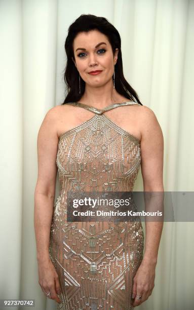 Bellamy Young attends the 26th annual Elton John AIDS Foundation Academy Awards Viewing Party sponsored by Bulgari, celebrating EJAF and the 90th...