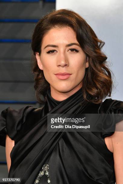 Garbiñe Muguruza attends the 2018 Vanity Fair Oscar Party hosted by Radhika Jones at Wallis Annenberg Center for the Performing Arts on March 4, 2018...