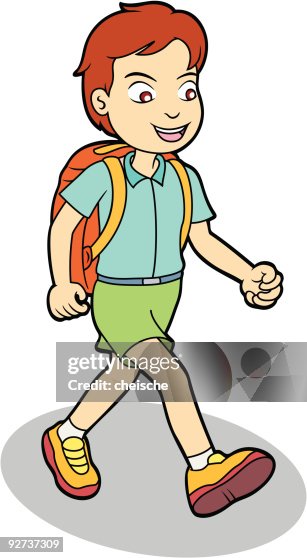 Boy Walking To School High-Res Vector Graphic Getty Images