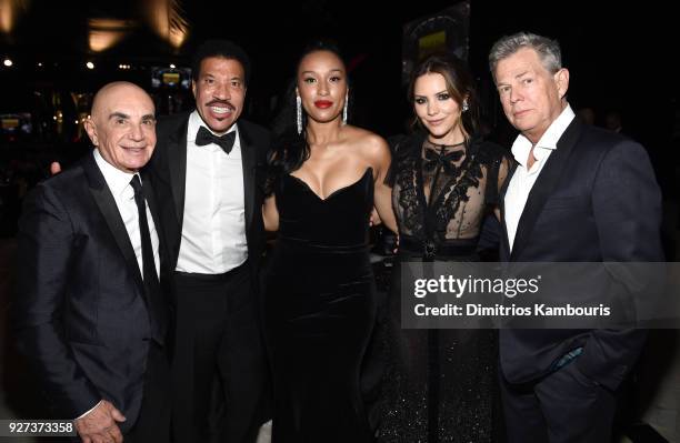 Lionel Richie, Lisa Parigi, Katharine McPhee, and David Foster attend the 26th annual Elton John AIDS Foundation Academy Awards Viewing Party...