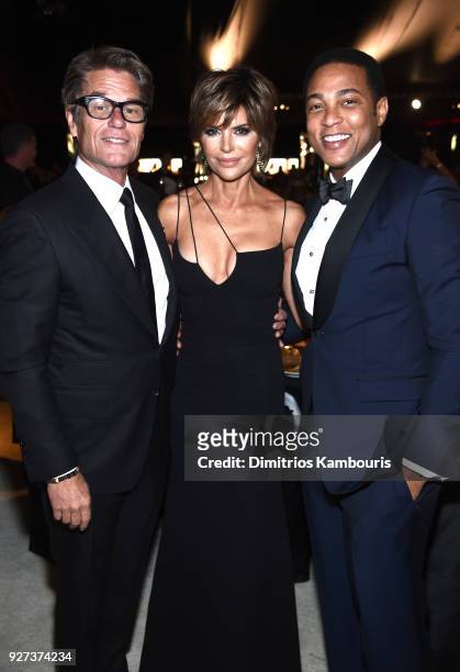Harry Hamlin, Lisa Renna and Don Lemon attend the 26th annual Elton John AIDS Foundation Academy Awards Viewing Party sponsored by Bulgari,...