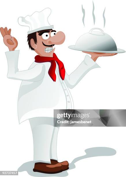 italian chef (vector) - casserole stock illustrations
