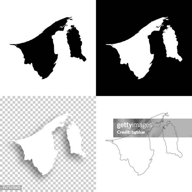 brunei maps for design - blank, white and black backgrounds - brunei stock illustrations