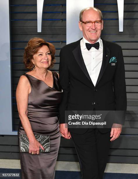 Sharon R. Friedrick and Richard Jenkins attend the 2018 Vanity Fair Oscar Party hosted by Radhika Jones at Wallis Annenberg Center for the Performing...