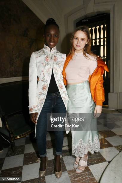 Actresses Eye Haidara and Sara Forestier attend the John Galliano show as part of the Paris Fashion Week Womenswear Fall/Winter 2018/2019 on March 4,...