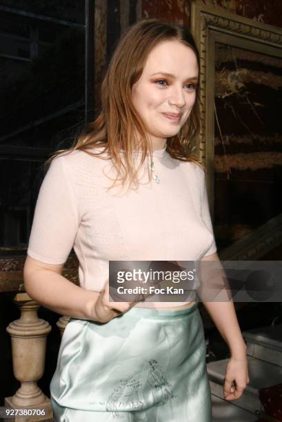 Actress Sara Forestier attends the John Galliano show as part of the Paris Fashion Week Womenswear Fall/Winter 2018/2019 on March 4, 2018 in Paris,...