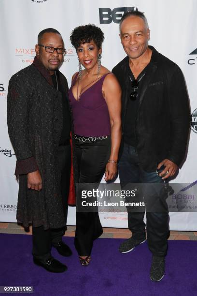 Bobby Brown, Dawnn Lewis and Ray Parker Jr. Attends Bobbi Kristina Serenity House Gala at Taglyan Cultural Complex on March 4, 2018 in Hollywood,...
