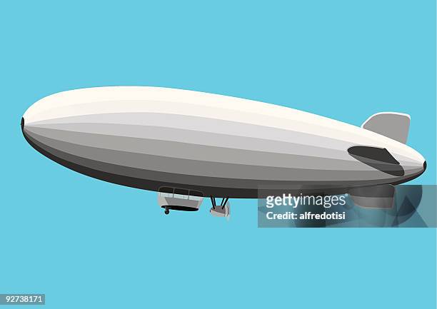 gray blimp - airship stock illustrations