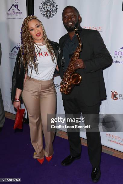 Music artists Faith Evans and Mike Phillips attends Bobbi Kristina Serenity House Gala at Taglyan Cultural Complex on March 4, 2018 in Hollywood,...