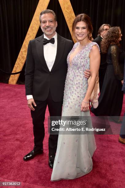 Michael De Luca and Angelique Madrid attend the 90th Annual Academy Awards at Hollywood & Highland Center on March 4, 2018 in Hollywood, California.