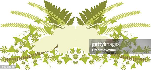 green leaves crest - nameplate stock illustrations