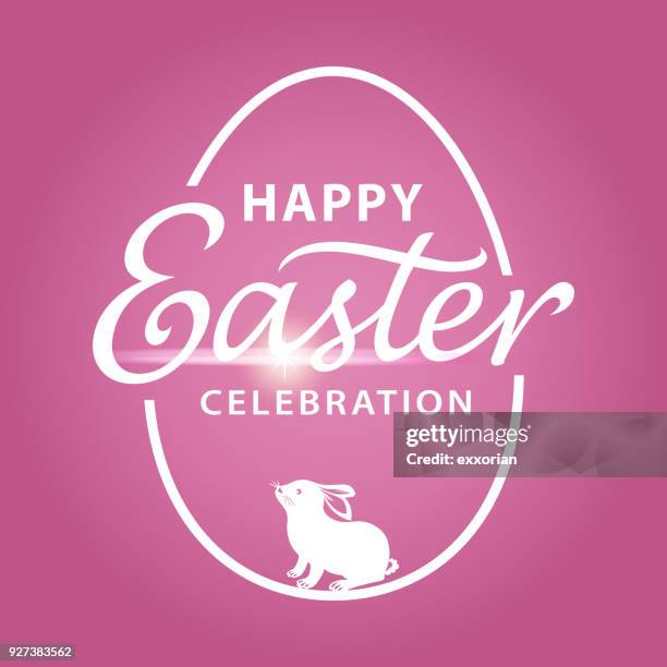 happy easter celebration - fleuron stock illustrations