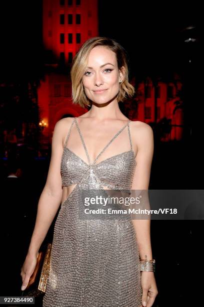Olivia Wilde attends the 2018 Vanity Fair Oscar Party hosted by Radhika Jones at Wallis Annenberg Center for the Performing Arts on March 4, 2018 in...