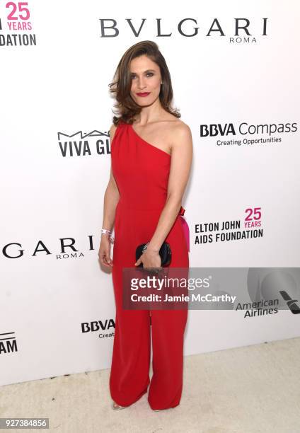 Lili Bordan attends the 26th annual Elton John AIDS Foundation Academy Awards Viewing Party sponsored by Bulgari, celebrating EJAF and the 90th...