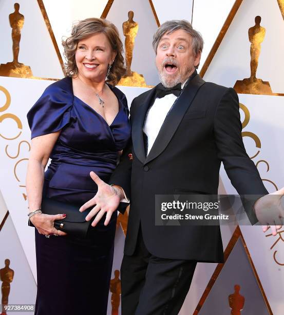 Mark Hamill, Marilou Hamill arrives at the 90th Annual Academy Awards at Hollywood & Highland Center on March 4, 2018 in Hollywood, California.