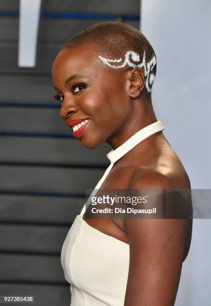 Danai Gurira attends the 2018 Vanity Fair Oscar Party hosted by Radhika Jones at Wallis Annenberg Center for the Performing Arts on March 4, 2018 in...