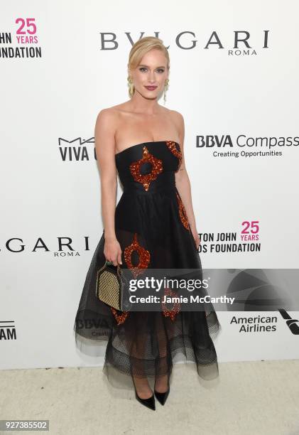 Leven Rambin attends the 26th annual Elton John AIDS Foundation Academy Awards Viewing Party sponsored by Bulgari, celebrating EJAF and the 90th...