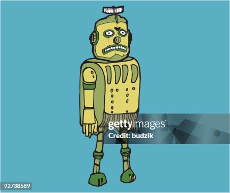 Broken old robot (vector) Broken old robot (vector)
