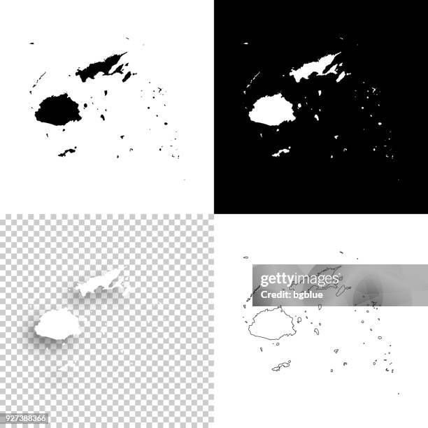 fiji maps for design - blank, white and black backgrounds - fiji stock illustrations