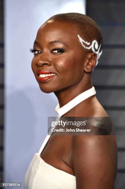 Actress Danai Gurira attends the 2018 Vanity Fair Oscar Party hosted by Radhika Jones at Wallis Annenberg Center for the Performing Arts on March 4,...