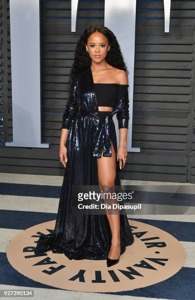 Serayah attends the 2018 Vanity Fair Oscar Party hosted by Radhika Jones at Wallis Annenberg Center for the Performing Arts on March 4, 2018 in...