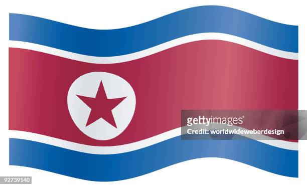 nord korea flagge - north korea stock-grafiken, -clipart, -cartoons und -symbole