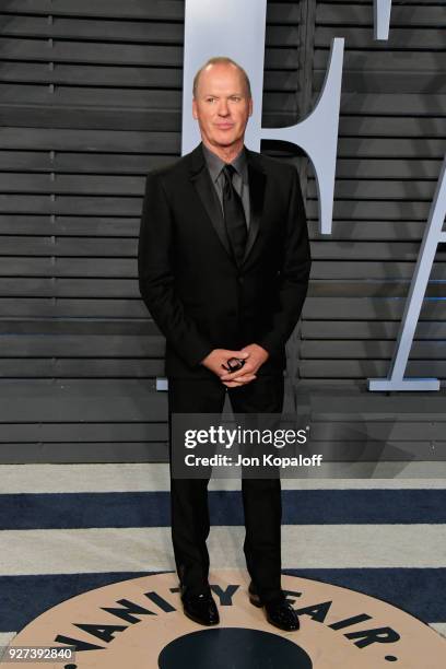 Michael Keaton attends the 2018 Vanity Fair Oscar Party hosted by Radhika Jones at Wallis Annenberg Center for the Performing Arts on March 4, 2018...