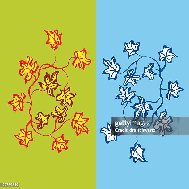 seasons, vector - scroll pattern stock illustrations