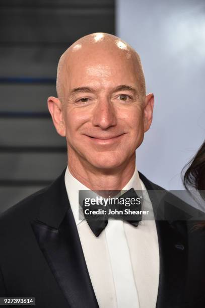 Amazon CEO Jeff Bezos attends the 2018 Vanity Fair Oscar Party hosted by Radhika Jones at Wallis Annenberg Center for the Performing Arts on March 4,...